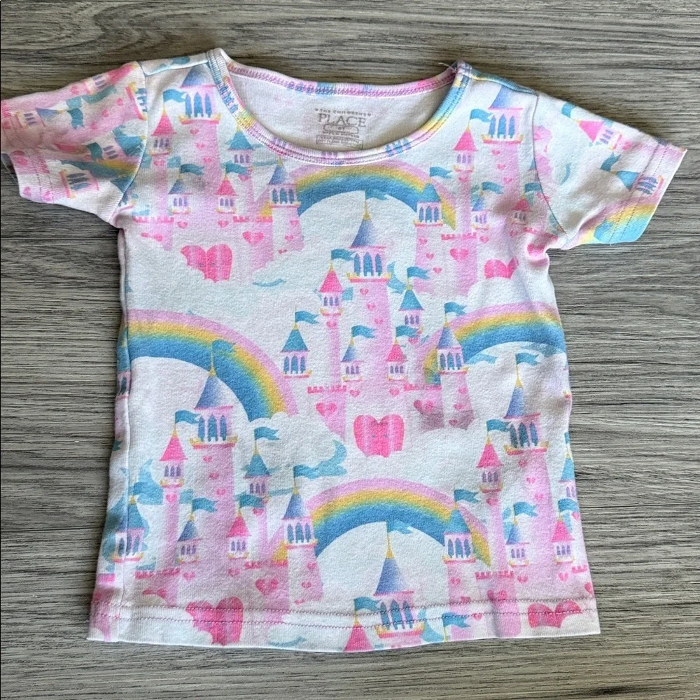The Children's Place‎ Rainbow Castle Print Pajama Set Size 2T